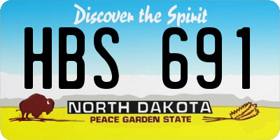 ND license plate HBS691
