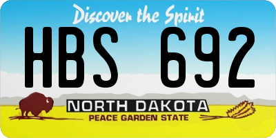 ND license plate HBS692