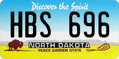 ND license plate HBS696