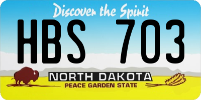 ND license plate HBS703