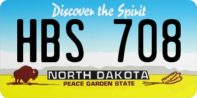 ND license plate HBS708