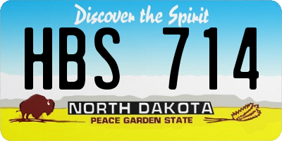 ND license plate HBS714