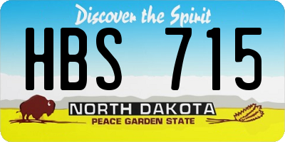 ND license plate HBS715