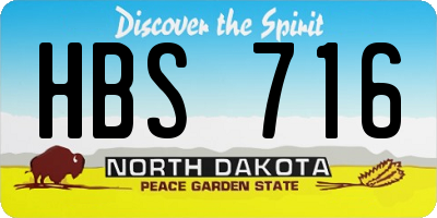 ND license plate HBS716