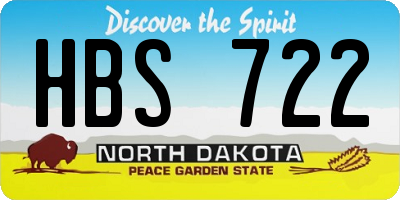 ND license plate HBS722