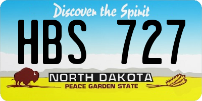 ND license plate HBS727
