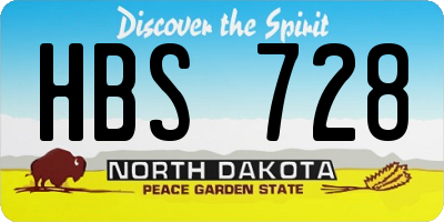 ND license plate HBS728