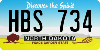 ND license plate HBS734
