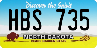 ND license plate HBS735