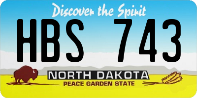 ND license plate HBS743