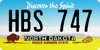 ND license plate HBS747