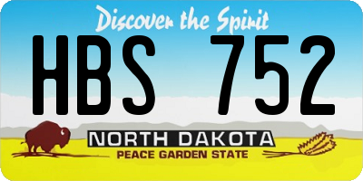 ND license plate HBS752