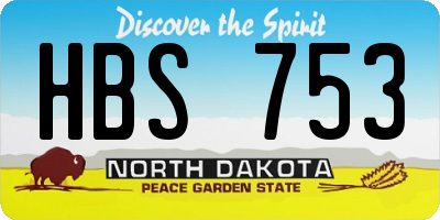 ND license plate HBS753