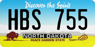 ND license plate HBS755