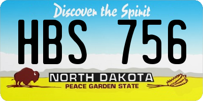 ND license plate HBS756