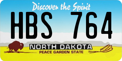ND license plate HBS764