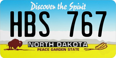 ND license plate HBS767