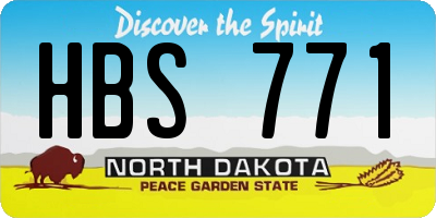 ND license plate HBS771