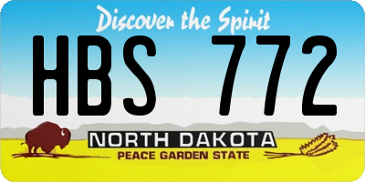ND license plate HBS772