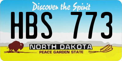 ND license plate HBS773
