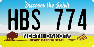 ND license plate HBS774