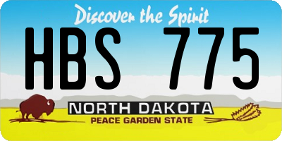 ND license plate HBS775