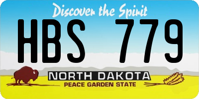 ND license plate HBS779