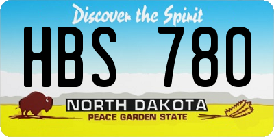 ND license plate HBS780