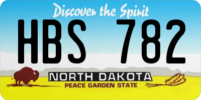 ND license plate HBS782