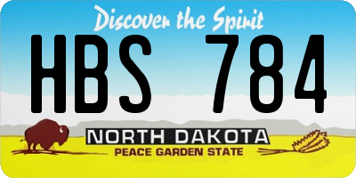 ND license plate HBS784