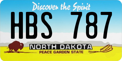 ND license plate HBS787