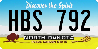 ND license plate HBS792