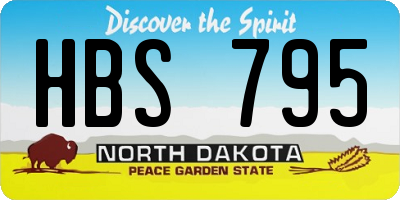 ND license plate HBS795