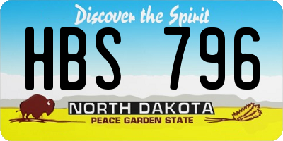 ND license plate HBS796