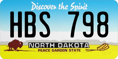 ND license plate HBS798