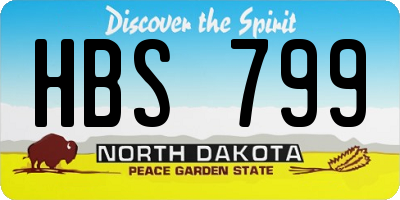ND license plate HBS799