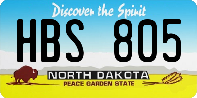 ND license plate HBS805