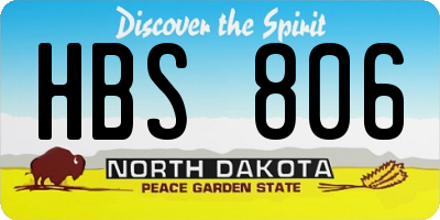 ND license plate HBS806