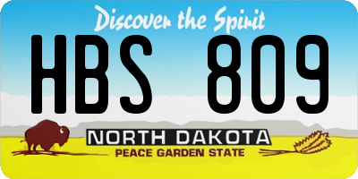 ND license plate HBS809