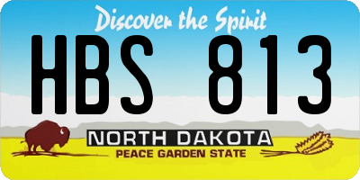 ND license plate HBS813