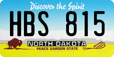 ND license plate HBS815