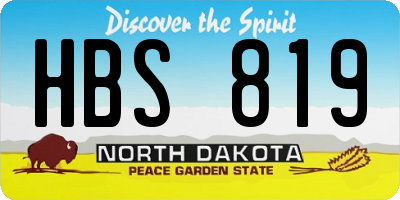 ND license plate HBS819