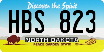 ND license plate HBS823