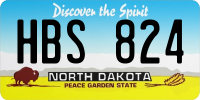 ND license plate HBS824