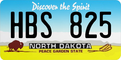 ND license plate HBS825