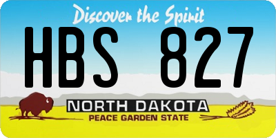 ND license plate HBS827