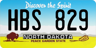 ND license plate HBS829