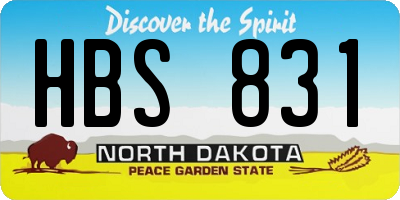 ND license plate HBS831