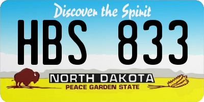 ND license plate HBS833