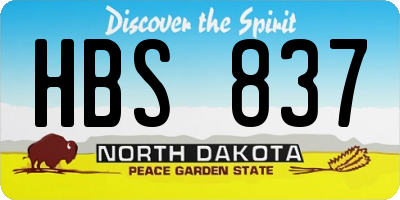 ND license plate HBS837